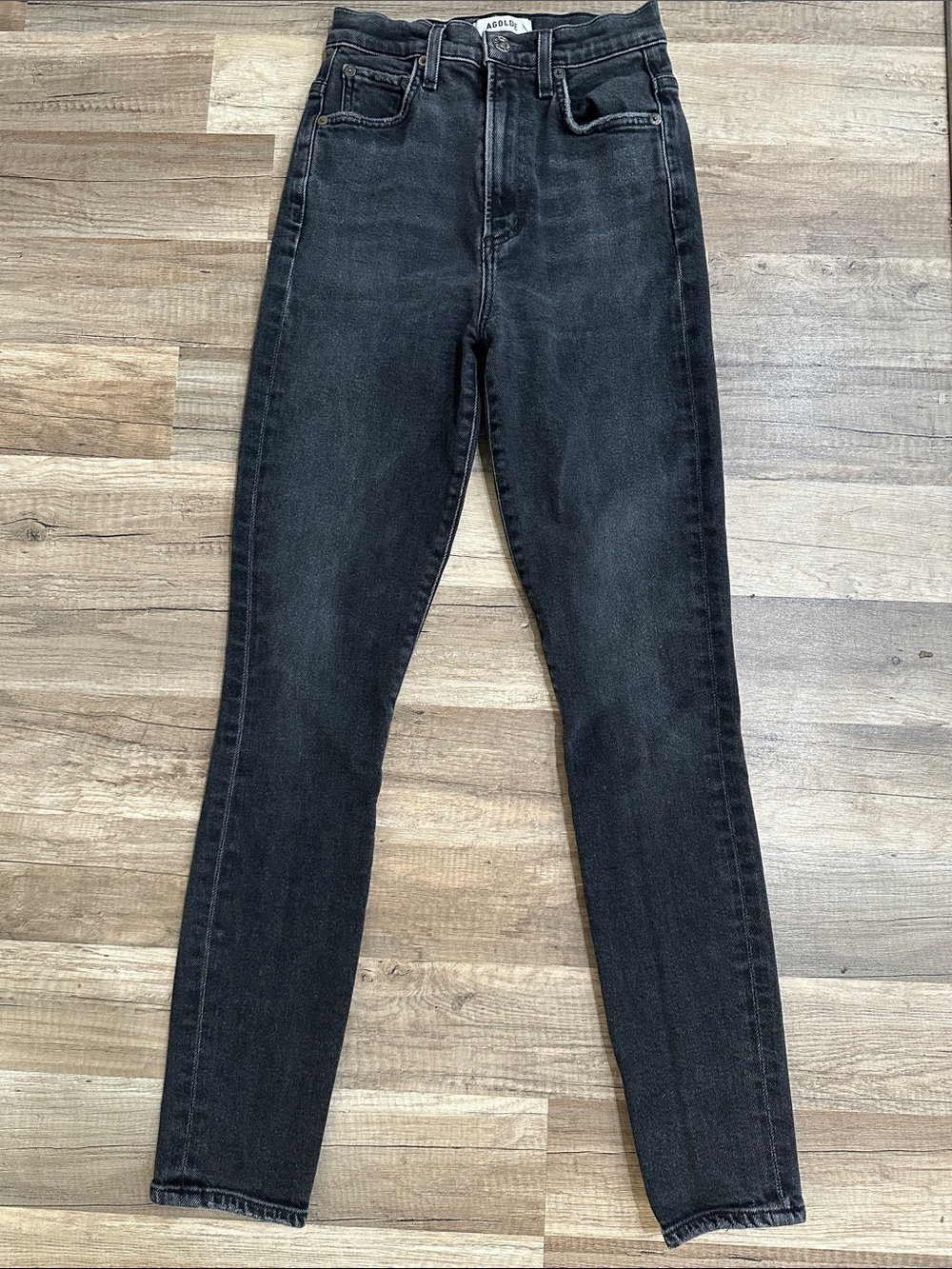 Agolde High Rise Black Skinny Jeans